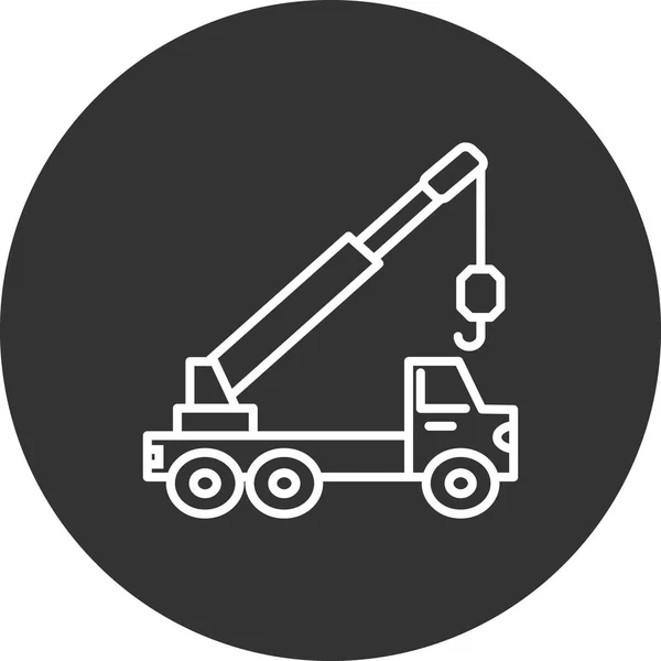 Vector Illustration Crane Truck Icon — Vector de stock