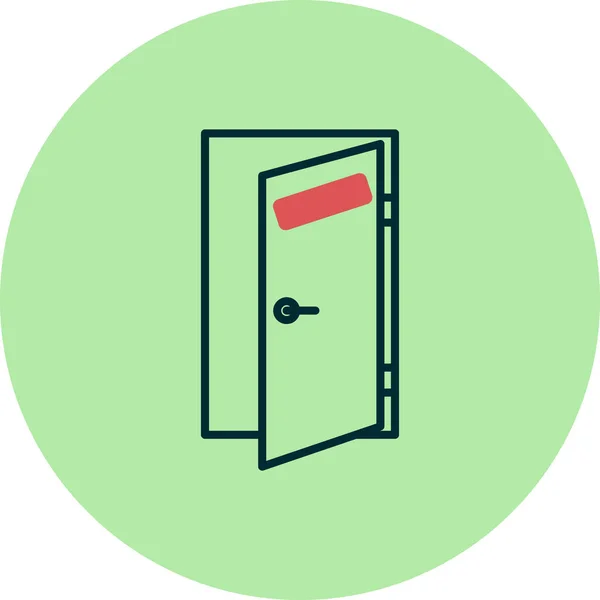 Icono Puerta Ilustración Diseño Plano Para Dispositivos Web Móviles — Vector de stock