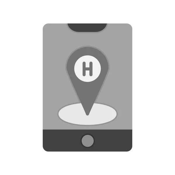 Smartphone Gps Pin Line Style Icon Vector Illustration Design — Stok Vektör