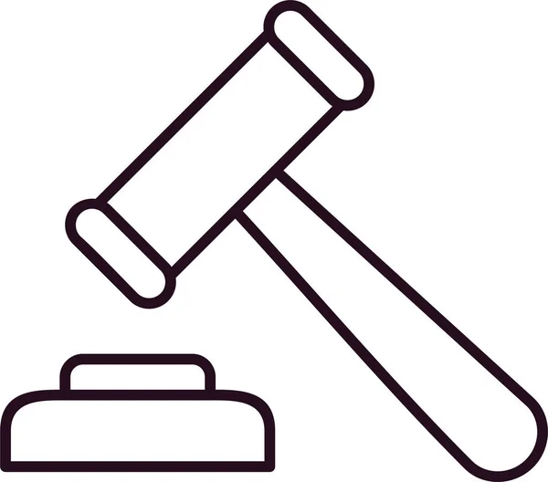 Judge Hammer Web Icon Simple Illustration — Archivo Imágenes Vectoriales