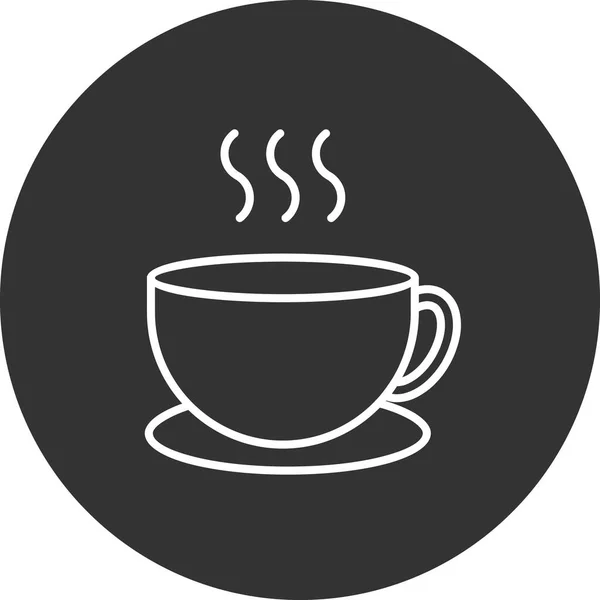 Hot Tea Cup Vector Line Icon — ストックベクタ