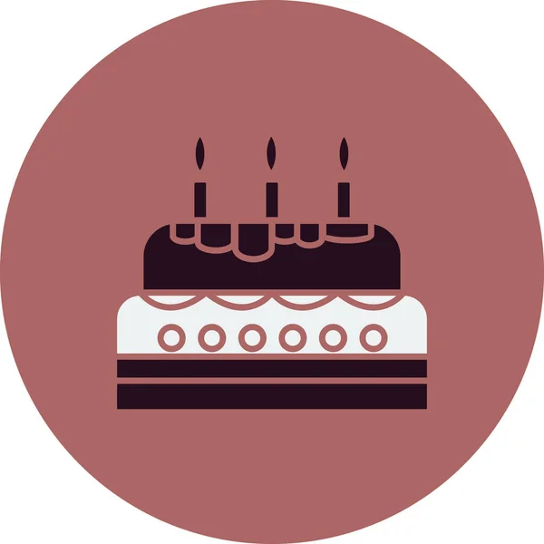 Birthday Cake Web Icon Simple Illustration — Archivo Imágenes Vectoriales