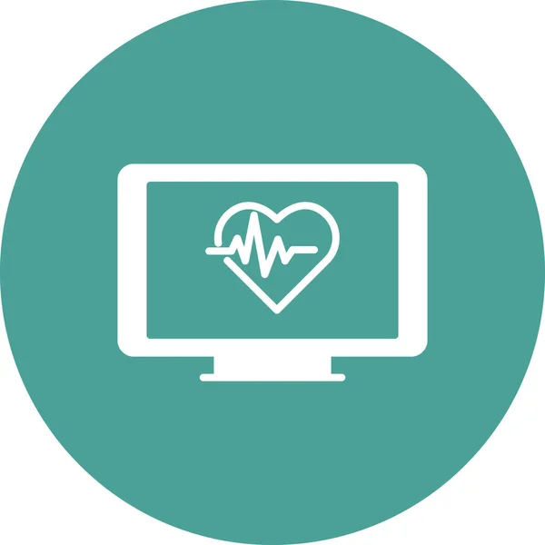 Heart Monitoring Web Icon Simple Illustration — Vetor de Stock