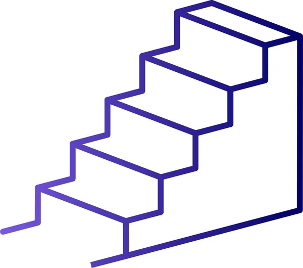 Einfache Grafische Treppen Symbol Vektor Illustration — Stockvektor
