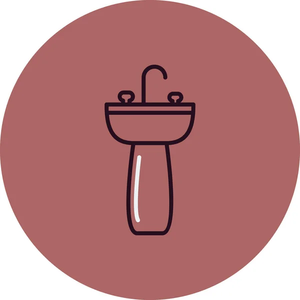 Sink Icon Vector Isolated Contour Element Illustration — 스톡 벡터