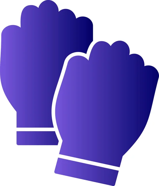 Vector Illustration Hand Gloves Icon — Vetor de Stock