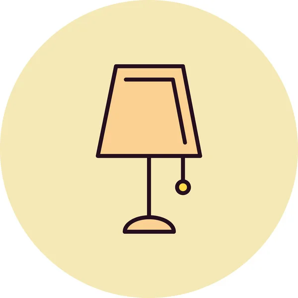 Lampe Lumière Simple Icône Ligne Plate Symbole Illustration Vectorielle Isolée — Image vectorielle