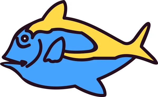 Ikona Blue Tang Fish Vektorová Ilustrace — Stockový vektor