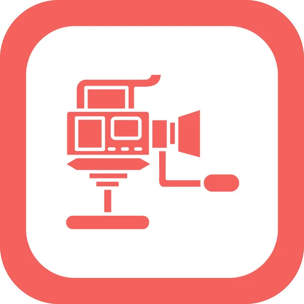 Camera Movie Device Gadget Flat Color Icon Vector — Stok Vektör