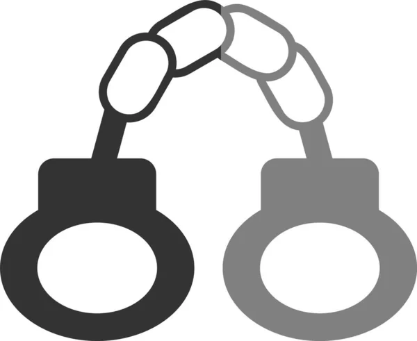 Handcuffs Web Icon Simple Illustration — ストックベクタ