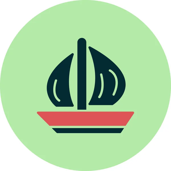 Sail Boat Icon Vector Illustration — Stock Vector