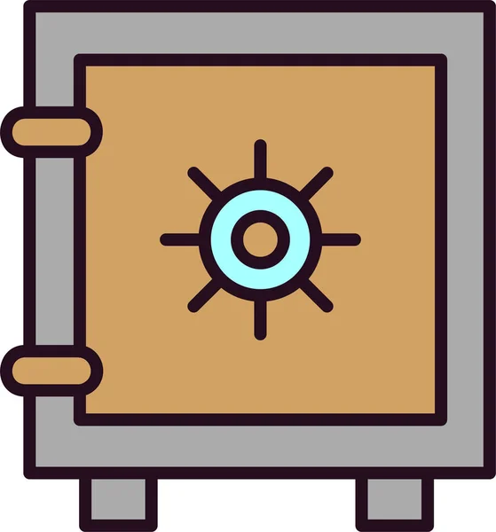 Ilustración Vectorial Del Icono Caja Fuerte — Vector de stock