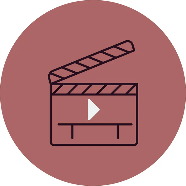 Film Web Icon Simple Design Clapperboard — Stock Vector
