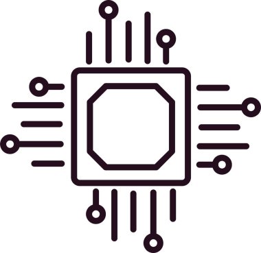 İşlemci. Web simgesi vektör illüstrasyonu 