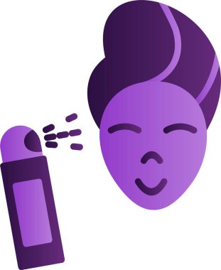 Yüzü sisli kadın. resimleme 