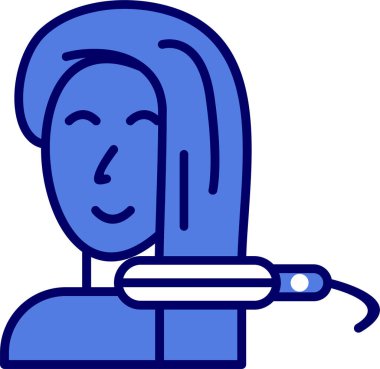 Saç düzleştiricisinin vektör illüstrasyonu