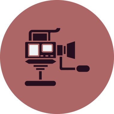 kamera, film, aygıt, aygıt düz renk ikonu vektörü