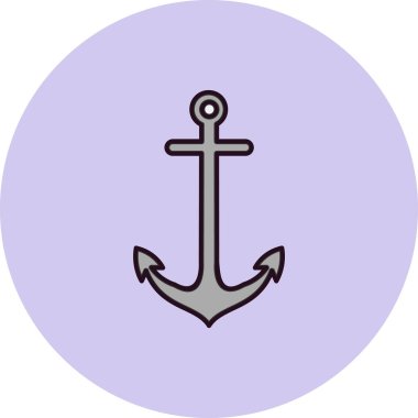 çapa simgesi. Denizcilik sembolü vektörünün basit bir gösterimi