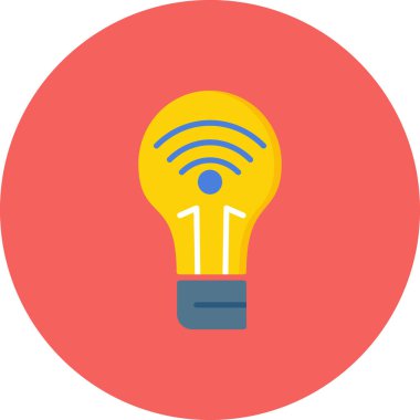 Akıllı ışık, lamba simgesi vektör illüstrasyonu