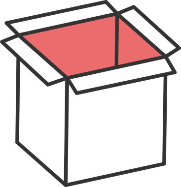 karton kutu simgesi, vektör illüstrasyonu