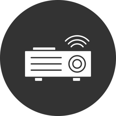 video projektör simgesi. Basit resimleme  