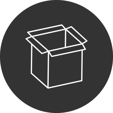 karton kutu simgesi, vektör illüstrasyonu