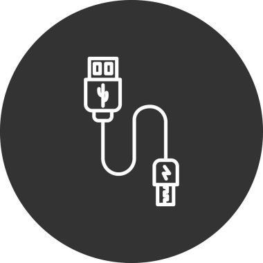 Usb Kablo simgesi, vektör illüstrasyonu