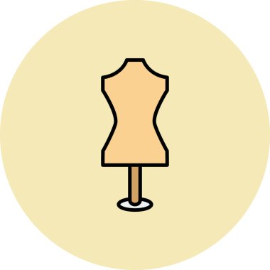 Manken ikonu. Web için kıyafet vektör sembolünün düz çizimi 