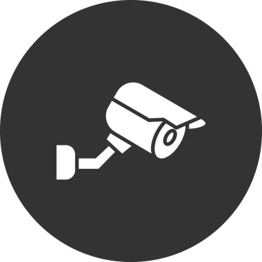 Güvenlik kamerası, güvenlik, güvenlik, araç simgesi. Basit resimleme 