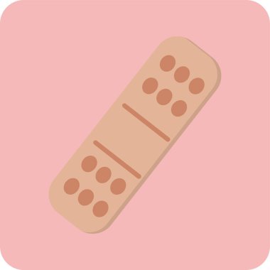 Yara bandının vektör illüstrasyonu, tıbbi simge