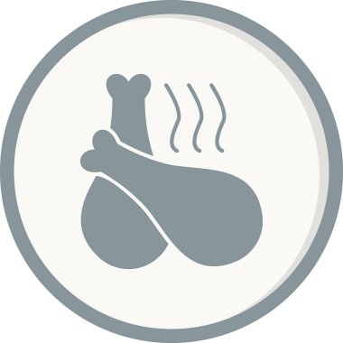 Kızarmış Tavuk. Web simgesi basit illüstrasyon