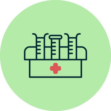 Tıbbi test tüpü. Web simgesi basit illüstrasyon