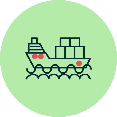 Gemi simgesi vektör illüstrasyonu