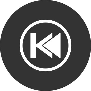 Önceki parça düğmesinin vektör illüstrasyonu