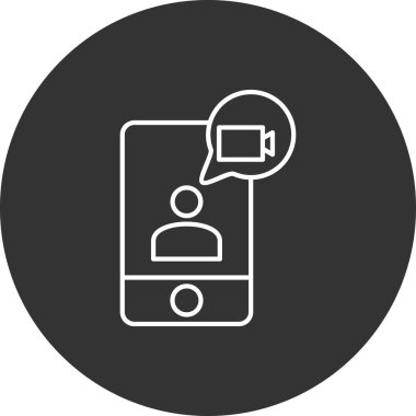 Video sohbet simgesi, vektör illüstrasyonu  