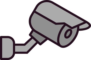 Güvenlik kamerası, güvenlik, güvenlik, araç simgesi. Basit resimleme 