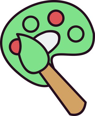 fırça, boya paleti, vektör illüstrasyonu 