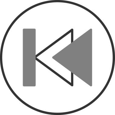 Önceki parça düğmesinin vektör illüstrasyonu