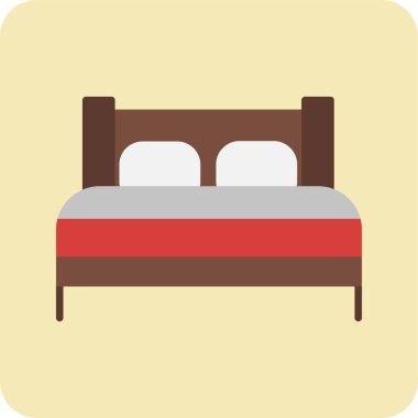 Yatak simgesinin vektör illüstrasyonu 