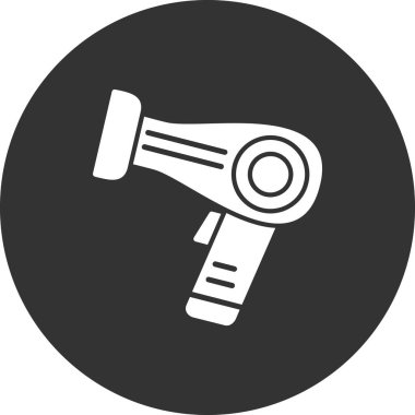 Saç kurutma makinesi ikonu. vektör illüstrasyonu 