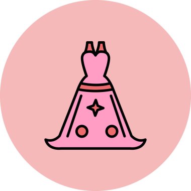 Moda elbisesi, minimalist vektör illüstrasyonu