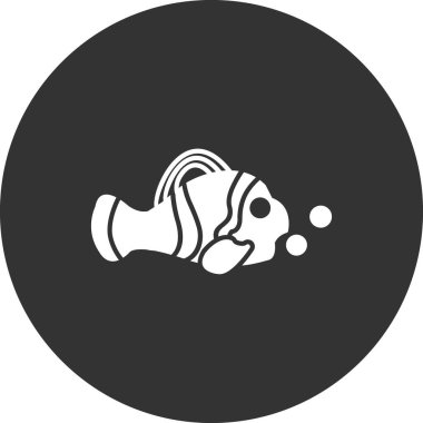 Palyaço Balık simgesi vektör illüstrasyonu