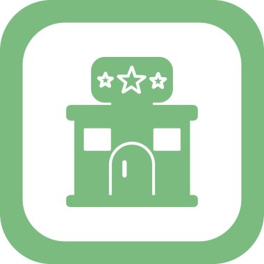 Otelde. Web simgesi basit illüstrasyon 