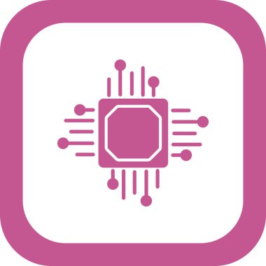 İşlemci. Web simgesi vektör illüstrasyonu 