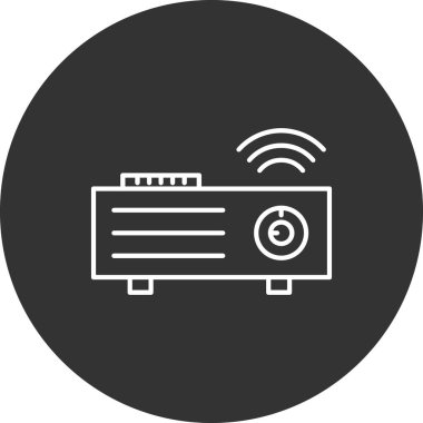 video projektör simgesi. Basit resimleme  