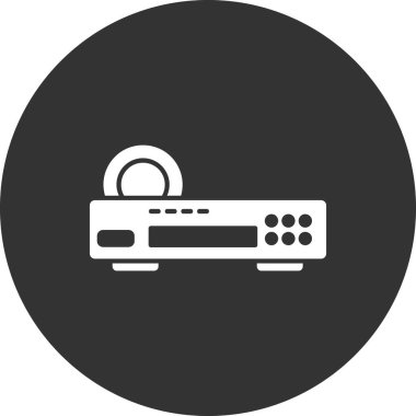 DVD oynatıcı simgesi, vektör illüstrasyonu 