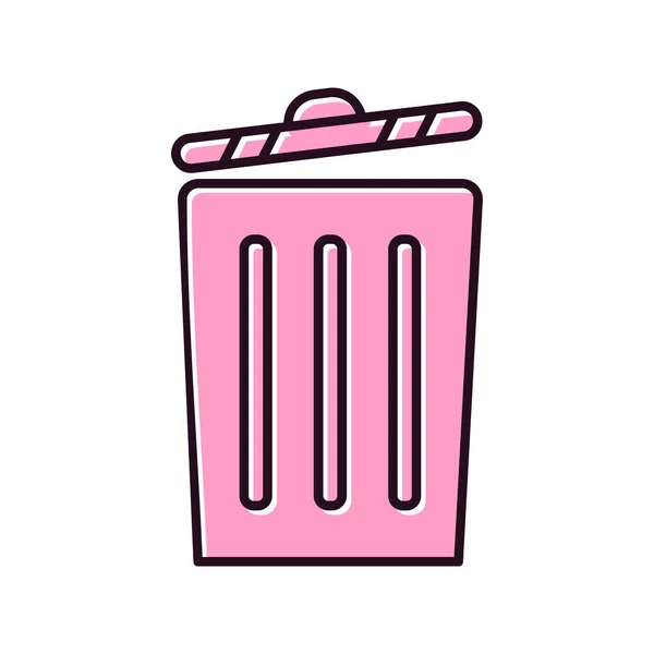 Dustbin Icon Outline Illustration — Stockvector