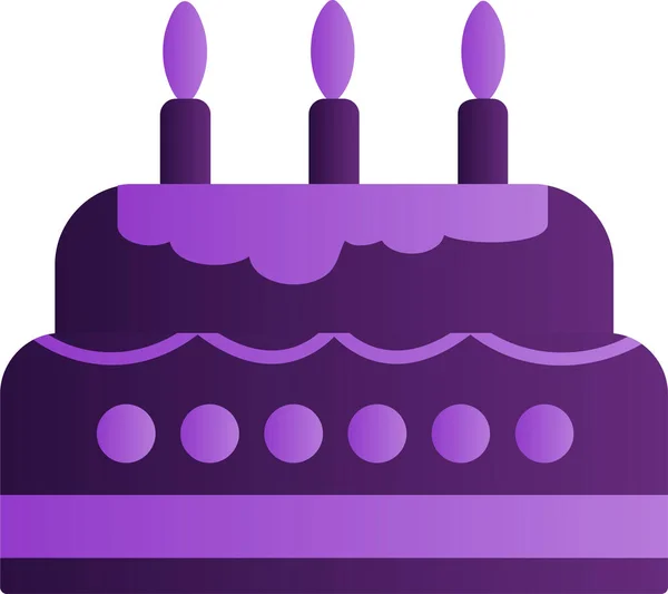 Verjaardagstaart Web Icoon Eenvoudige Illustratie — Stockvector