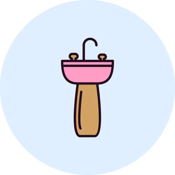 Sink Icon Vector Isolated Contour Element Illustration —  Vetores de Stock