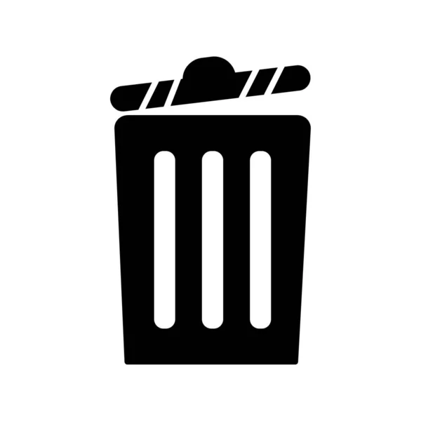 Dustbin Icon Outline Illustration — Vettoriale Stock